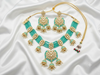 Designer Kundan Necklace set with Jhumkas style