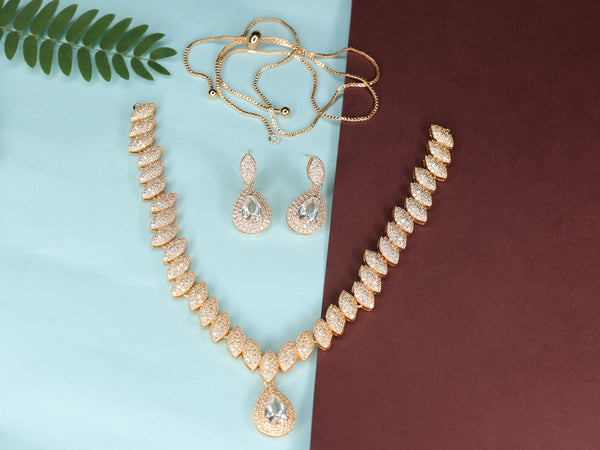 American Diamond Necklace Set with Earrings