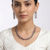 Tourmaline CZ Diamond Blackish Necklace Set/Statement Jewelry