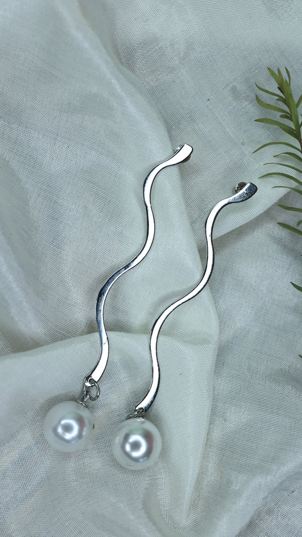 Long Pearl Drop Western Earrings