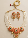 Meraki Gold Plated Ruby Diamond Choker Set
