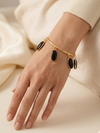 5 Glossy Drop Black Stone Bracelet