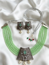 Meraki Red Choker Set with Pearl Drop
