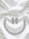 Rhodium Plated Zircon Studded Necklace Set