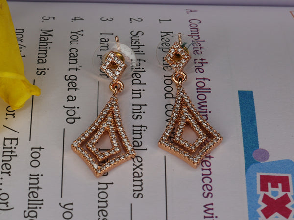 Sparkling Elegant Rose Gold Plated Earrings