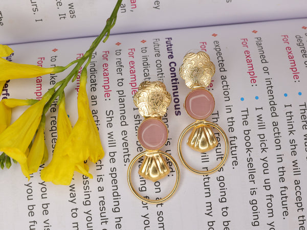 Elegant Gold Brass Earrings