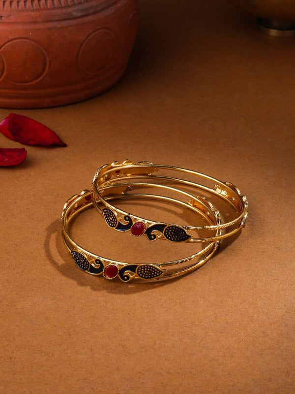 Peacock Design Gold Plated Bangles