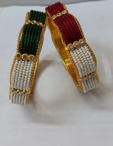 Multicolored Moti 4 Bangles