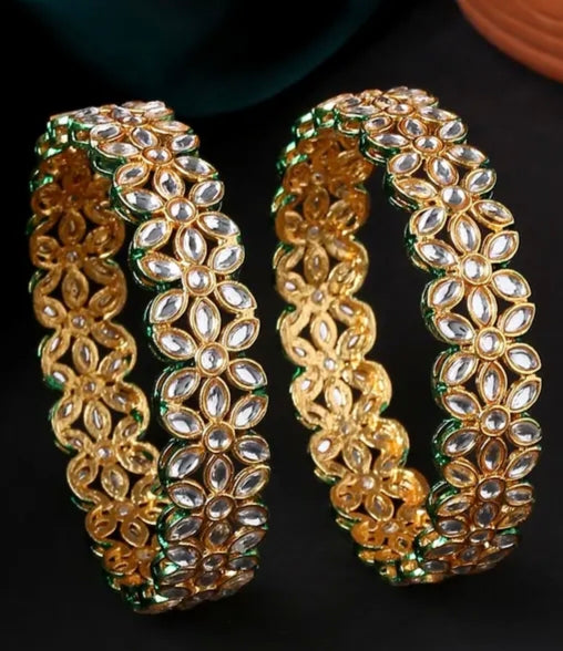 Meraki Dazzling Gold Plated Flower Design