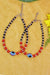 Colorful and Black Beads Silver Anklet