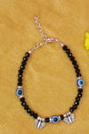 Butterfly Evil Eye Black Beads Bracelet