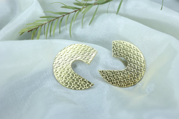 Half Circle Brass Earrings