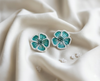 Flower Design Beaded Earrings
