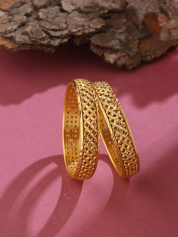 Cris-Cross Gold Plated Bangles