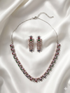 Tourmaline CZ Diamond Blackish Necklace Set/Statement Jewelry