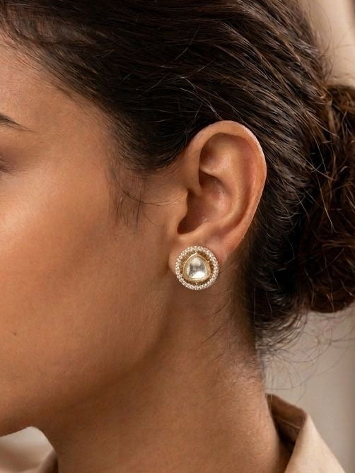 Circle Kundan Studs