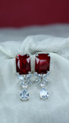 Rectangular Diamond Studded Earrings
