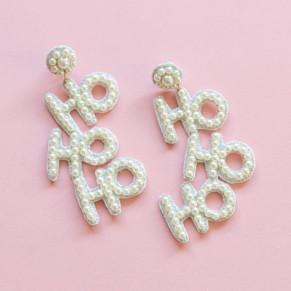HOHO White Boho Beaded Earrings