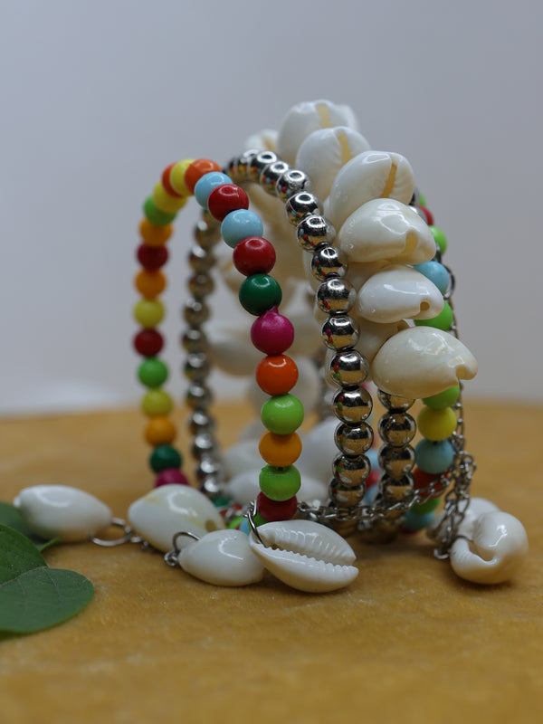 Multicolor Beads Shell Bracelet