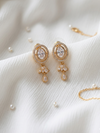 Stylish Latest Rose Gold Plated Glittering Crystal Earring