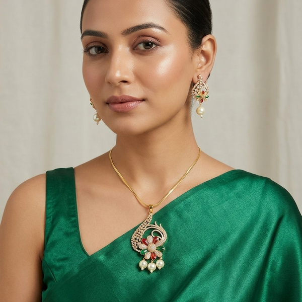 AD Green with Ruby Pendant Sets