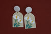 Drop Dangle Flower Print Earrings