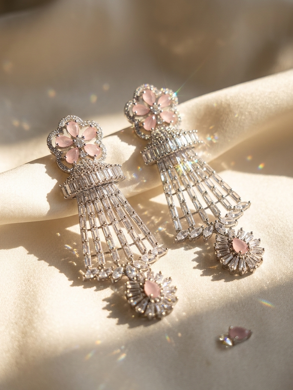 Flower American Diamond Earring