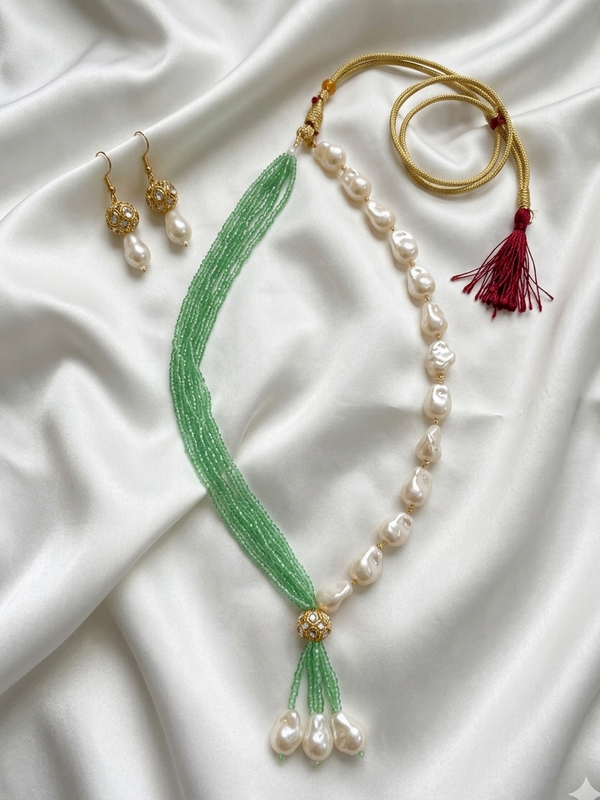 Beads And Pearls Diamond Studded Mala