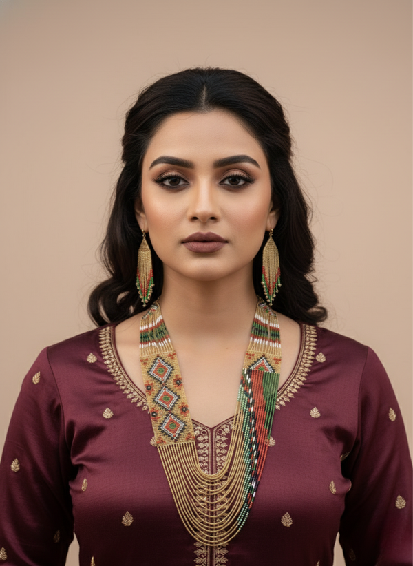 Multicolor Golden Ukranian Beads