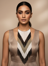 Trio Color Beads Waterfall Neckpiece