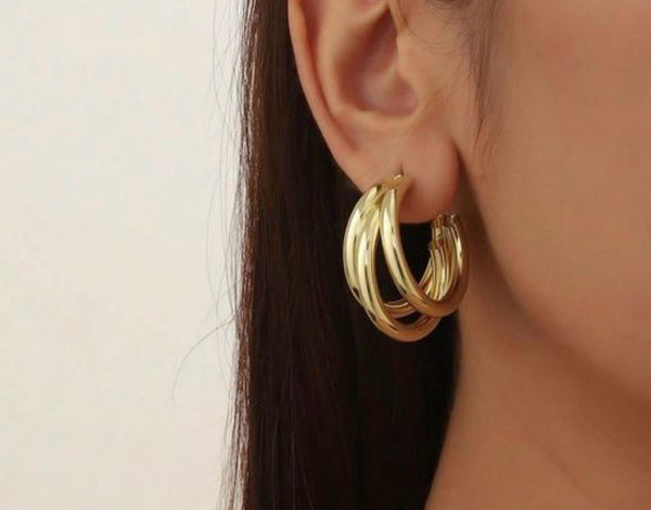 Trendy Viral Triple Hoop Earrings