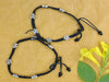 Black Oxidized Flower Design Anklet