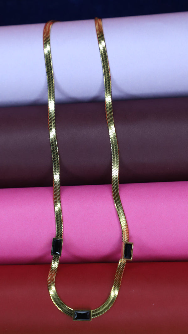 Anti-Tarnish Square Black Stone