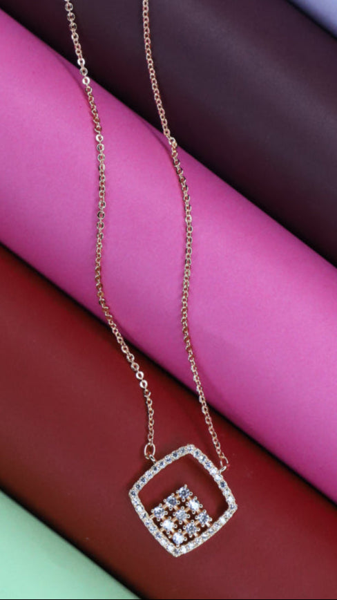 Rose Gold Plated Square Pendant