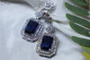 AD Sapphire & Cubic Zirconia Studded Drop Earrings