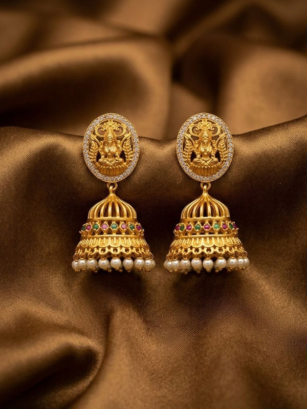 Exclusive Quality Gold Plated Maa Laxmi Earring