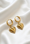 Heart Drop Golden Earrings