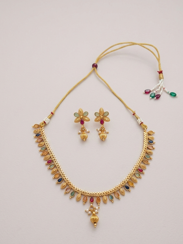 Indian Multicolor Stones Necklace Set