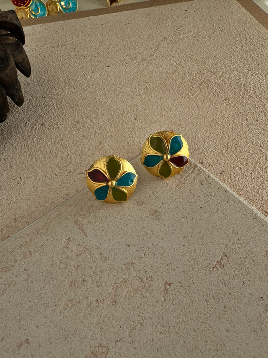 Multicolor Floral Stud Earring