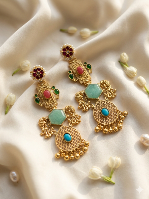 Ethnic Multicoloured Kashmiri Earrings