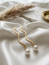 Long Pearl Drop Western Earrings