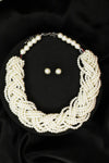 Stunning Braided Pearl Neckpiece with studs