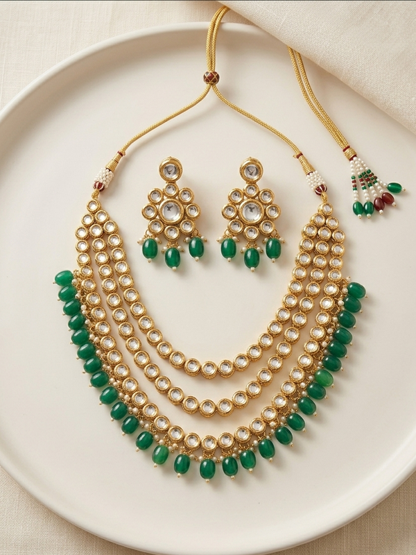 MultiLayer Kundan Set with Meenakari Work