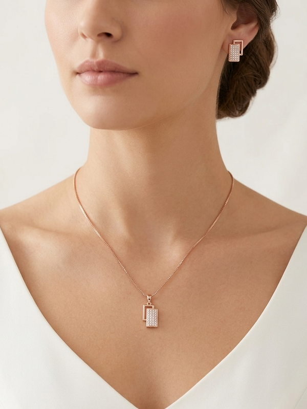 Pretty Rose Gold Plated Set