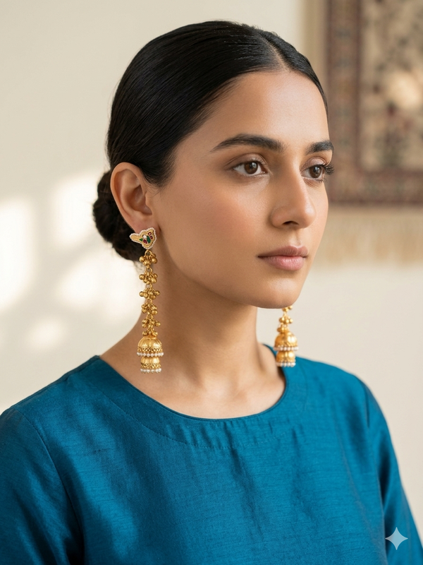 Bird Ghungroo Kashmiri Earrings