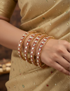 Stunning Gold Plated Kundan Bangles