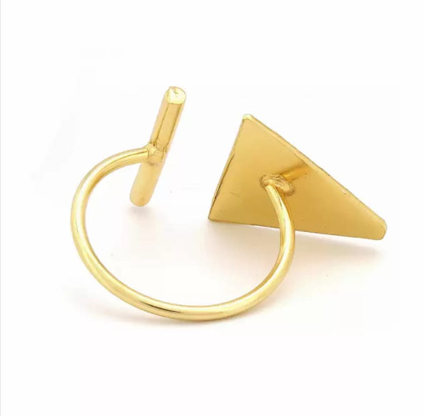 Gold Plated Triangular Ring