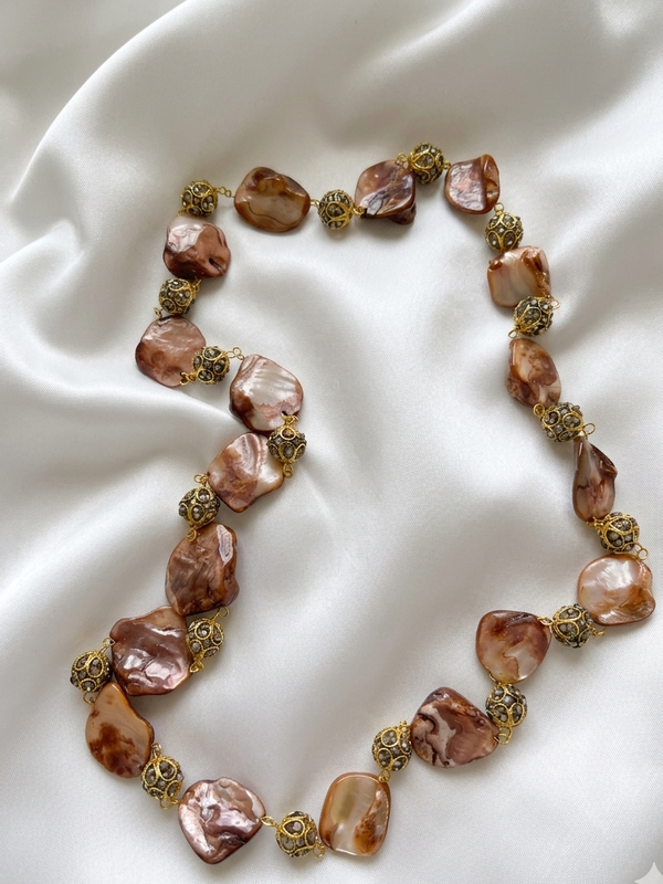 Stylish Colored Pearls Ethnic Mala