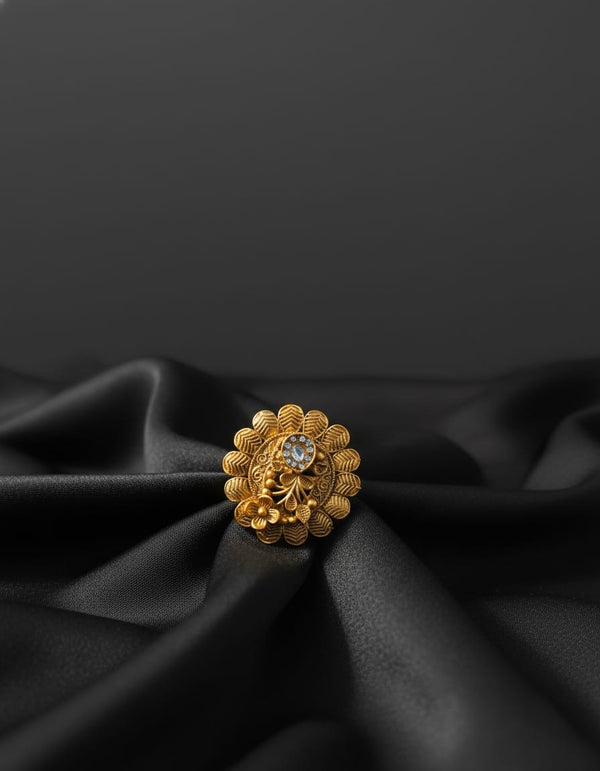 Flower Design Gold Plated Ring