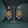 Statement Floral Hand Painted Kundan Earrings
